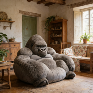 أريكة غوريلا عصرية مخصصة، أريكة فاخرة إبداعية على شكل وحش من الجلد والقماش الفاخر، سرير أريكة، أثاث منزلي لغرفة المعيشة في الفيلات - Product Image 1