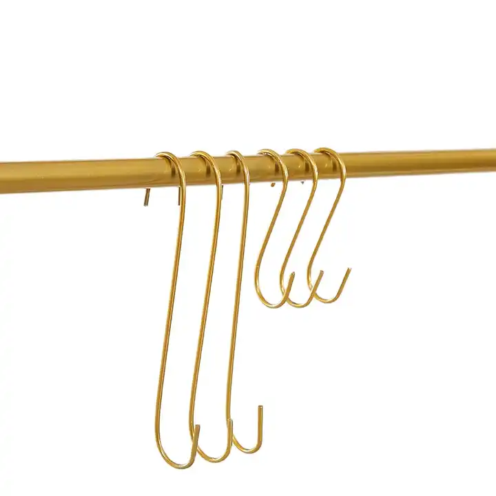 metal gold S shape hooks clothing