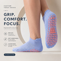Chaussettes antidérapantes personnalisées pour femmes, chaussettes de yoga et de pilates en coton à coupe basse avec semelle en silicone, vente en gros OEM