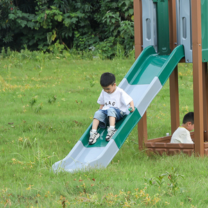 리유 상업용 야외 놀이터 장비, 유치원 어드벤처 파크용 플라스틱 튜브 미끄럼틀 등반 프레임 - Product Image 5