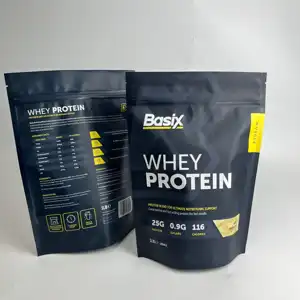 1lb 2lb 5kg Protein Powder Nutrition Wheat Flour Stand Up Zipper Packaging Bag Aluminum Foil Moisture Proof With Handle