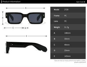แว่นกันแดดทรงสี่เหลี่ยม SHINELOT CP2729 แฟชั่นสำหรับผู้ชาย กรอบ PC ป้องกันรังสียูวี 400  โลโก้สั่งทำได้ เหมาะกับทุกรูปหน้า สำหรับกิจกรรมกลางแจ้ง - Product Image 2