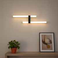 Lámpara de Pared LED para Interiores, Doble Tubo de Luz, IP44, 3000K, Blanco Cálido, Moderna, de Aleación de Zinc, CRI 90, para Baño, Hogar y Oficina