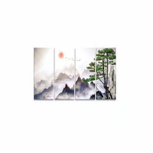 Elegant <b>Printed</b> <b>Canvas</b> Artwork: Mountain View Japanese Minimalism,SET OF 4 <b>CANVAS</b> - Product Image 2