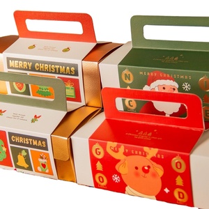 Thiết kế lạ mắt nhà Máy Giá giáng sinh Croissant Bánh Mì Bánh trứng Tart Muffin Puff tráng miệng bao bì hộp các tông với xử lý - Product Image 3