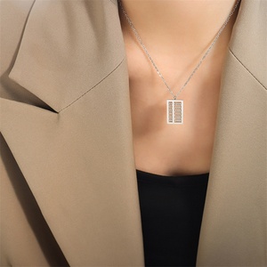 Dainty Stainless Steel <b>Choker</b> Necklace 18k Gold Plated Abacus Pendant Necklace - Product Image 6