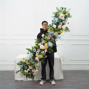 Wedding Supplies real touch Silk Rose Flower Aisle Runner Artificial greenery Flowers Runner Centerpiece - Product Image 3