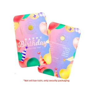 Haute pureté or fin pièce blister carte confettis paquet holographique sécurité anniversaire bébé douche voeux porte-cadeau - Product Image 3