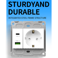 Fabricante de Alta Calidad, Interruptor y Enchufe Universal Europeo Francés de Pared Tipo 86*86 de 16A con Carga Rápida USB Tipo-C