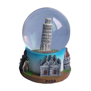 كرة ثلجية تذكارية مخصصة من الراتنج على شكل برج بيزا لديكور المنزل - Product Image 1