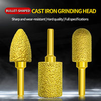 Foret à tête de meulage en diamant brasé cylindrique et en forme de balle abrasif durable