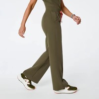 Tenue médicale personnalisée pour femme avec manches courtes tissées, extensible dans les 4 sens, uniforme d'infirmière avec pantalon large à cordon de serrage pour hôpital et clinique