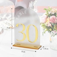 Numéros de Table en or en arc givré pour numéros de Table de réception de mariage 1-30 5x7 "numéros de Signes de Table en acrylique en arc givré pour la fête
