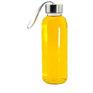 Bouteille d'eau en verre borosilicate réutilisable avec logo personnalisé, couvercle en acier inoxydable et sangle de transport, 300ml 500ml 750ml 1000ml - Product Image 3