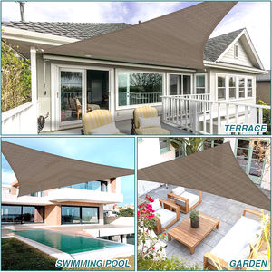 Voile d'ombrage <span class=keywords><strong>triangulaire</strong></span> en tissu HDPE marron pour extérieur, 4x4x4m, pour voiture - Product Image 6