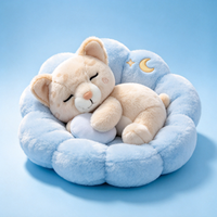 Peluche d'animal endormi adorable avec nid, poupée en peluche douce pour enfant, cadeau personnalisé disponible