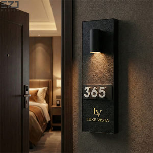 ป้ายเลขห้องพักโรงแรม EZD แบบกำหนดเอง ป้ายเลขห้องพัก 3 มิติ ทำจากสแตนเลสและอะคริลิค สำหรับโรงแรมหรู รีสอร์ท และวิลล่า - Product Image 1