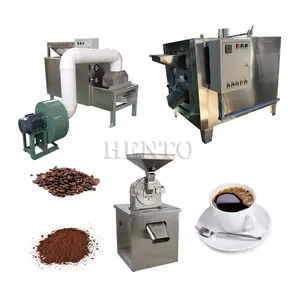 Fabrika fiyat kahve çekirdeği soyma makinesi/kahve çekirdeği kavurma makinesi/toz kahve taşlama freze hattı