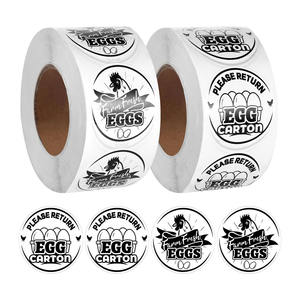 Étiquettes en carton d'oeufs de poulet Timbres et autocollants d'emballage d'oeufs frais de ferme Veuillez retourner pour les oeufs de poulet frais - Product Image 2