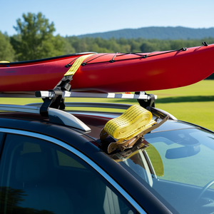 Sangles à cliquet robustes, lot de 6, 2 x 15 pieds, attaches de fixation, double crochet en J, résistance à la rupture de 5000 livres, pour toit de voiture, kayaks, déménagement, bagages - Product Image 2