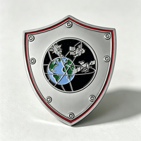 Pièce de monnaie personnalisée en métal en forme de bouclier, avec logo sur mesure