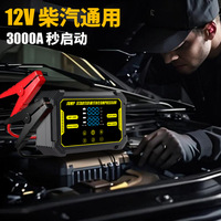 Emergency Starter with Air Compressor 150PSI Portable Car Battery Tire Inflator Air Compressor with Auto Shut-Off Emergency LED