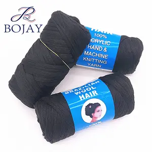 Bojay Wholesales זול מחיר מפואר 100% אקריליק שיער ברזילאי צמר חוט