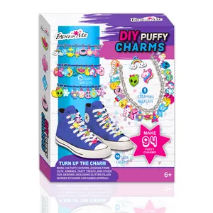 DIY Bracelet Necklace Craft Set Kids Jewelry Making Set Cartoon Stickers Customizable