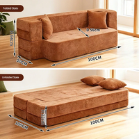 Canapé-lit pliable pour appartement, taille double, moulage intégré, amovible, lavable, multifonctionnel, pour la maison