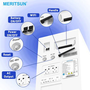 Estación de Energía Portátil MeritSun, 5kwh/3kw, de Corriente Continua a Corriente Alterna, con Batería Solar y de Litio, Todo en Uno - Product Image 3