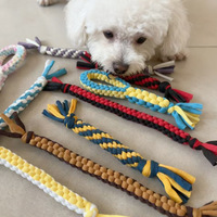 Jouet à mâcher torsadé en corde de coton pelucheux pour chien, coloré, pour chiot, vente en gros