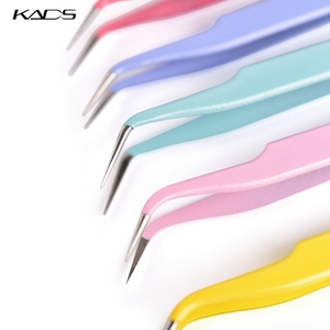 Pince à épiler professionnelle incurvée 5 couleurs pour extensions de cils, outil de manucure de haute précision en acier inoxydable pour le nail art et la pose de strass - Product Image 5