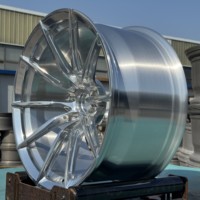 Rines de Auto Forjados XL de 21 Pulgadas con Acabado Pulido Espejo, Diseño Multirradio 21x9.0, Acabado Plateado, Nueva Construcción, Rines de Aluminio 21x10.0
