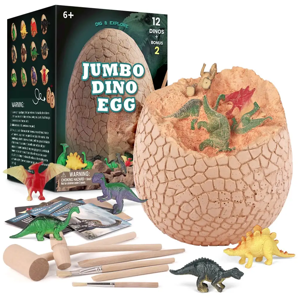 नए शैक्षिक खिलौने विशाल डायनासोर अंडे पुरातात्विक उत्खनन शैक्षिक डायनासोर अंडे खिलौने