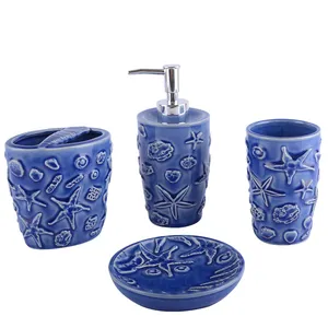 Керамическая керамика с фабрики Vyst, оптовая продажа на заказ, подарок для ванной, керамическая керамика, 4 шт., аксессуары для ванны, Китай