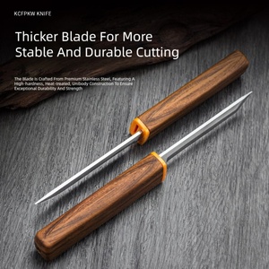 Couteau de chasse double 2 en 1, multi-usage, lame droite super tranchante, étui, acier inoxydable, poignée en plastique, pour l'extérieur, bricolage, OEM - Product Image 2