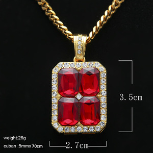 สร้อยคอจี้รูปทรงเรขาคณิตสไตล์ฮิปฮอปสำหรับผู้ชายและผู้หญิงสุดเทรนดี้เท่ๆ แบบชิ้นเดียว - Product Image 1