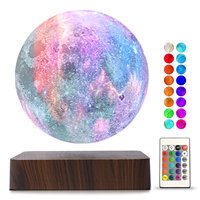 Lámpara de Planeta Estelar con Levitación Magnética, 16 Colores, Control Táctil, Bola Flotante, Luz Nocturna, Lámpara de Escritorio LED Impresa en 3D, Decoración para el Hogar