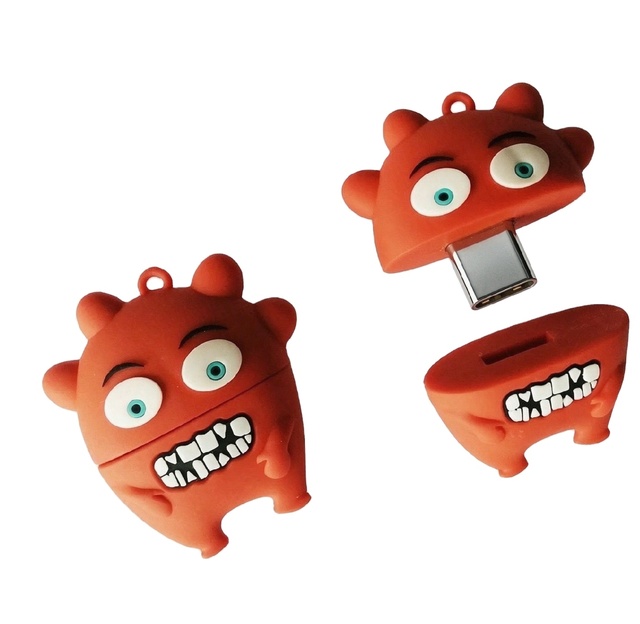 New Popular Personalized Design Custom Tooth Shape Type C Usb Flash Drive Type C OTG Pen Drive Keychain for Dental Business Gift