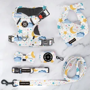 Custom Pet Supplies Pet Harness Security Safety Dog Harness And Leash Bandana Set Pet Accessories Set