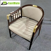Fauteuil de salon d'hôtel moderne en chêne massif, durable, avec revêtement en velours, mobile, pour salle à manger, villa, coin lecture, salon