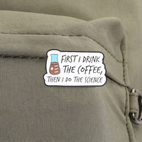 Broche émaillée souple en forme de flacon de laboratoire et de café, avec slogan scientifique amusant, en alliage de zinc, pour sac, manteau, chapeau, ornement quotidien, loisir