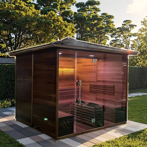 Saunas de Vapor Tradicionales de Cedro Rojo de Lujo para 8 Personas con Diseño Moderno, Panel de Control Computarizado y Ventanas de Techo - Product Image 4