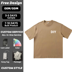 Vente directe usine – T-shirt unisexe uni 100 % coton, 300 grammes, coupe épaules tombantes, idéal pour l'été - Product Image 1
