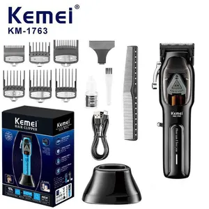 2024 nuovo arrivo tagliacapelli senza fili Kemei tagliacapelli in metallo impermeabile macchina per tagliare i capelli da barbiere per gli uomini