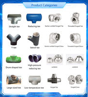 ASME B16.9 Conexión de tuberías en T Carbono de alta presión/SS Equal Tee SCH40 Soldadura Reducción de acero en T
