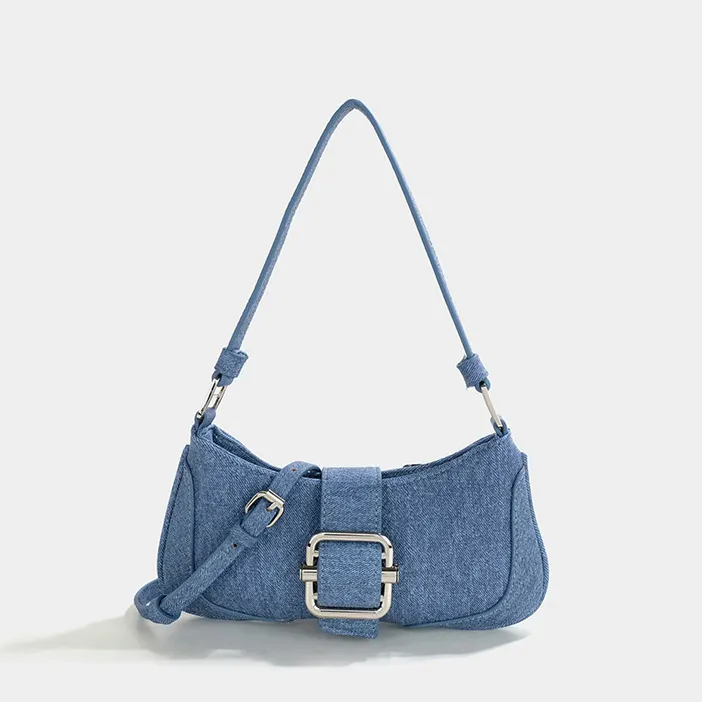 2024 Factory Korean Style Bags Women Handbags Simple Fashion Denim Portable Ladies Jeans One Shoulder Bags