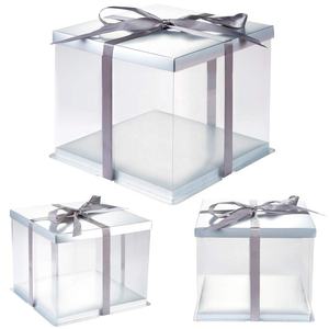 Caja de regalo transparente para oso de peluche artificial, flor rosa, panadería, boda - Product Image 4