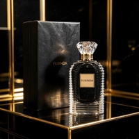 Flacon de parfum vide en verre de luxe de 50 ml, nouveau design, flacon de parfum dégradé givré noir, flacon de parfum personnalisé