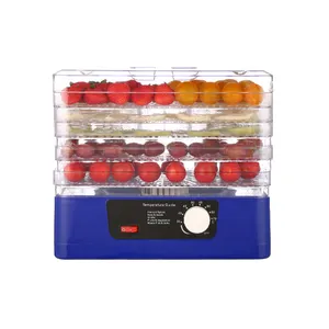 Bpa Gratis Temperatuurregeling 350W Voedsel Dehydrator 5 Trays Droger Voedsel Dehydrator Machine Voor Jerky Vlees Fruit Groente Rundvlees